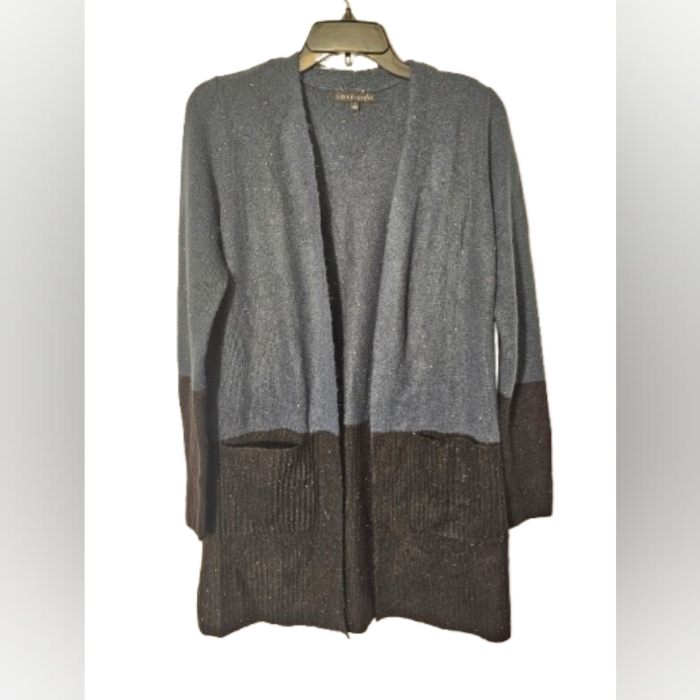 Love ellie Blue and Black Speckled Cardigan Women's Size Small NWOT